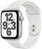 Apple Watch SE Silber 44mm Sportarmband Weiß