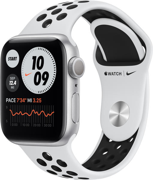 Apple Watch Series 6 Nike Aluminium 40mm Sportarmband Pure Platinum/Black