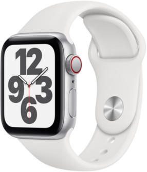 Apple Watch SE LTE Silber 40mm Sportarmband Weiß