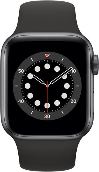 Apple Watch Series 6 LTE Graphit Edelstahl 40mm Sportarmband Schwarz