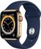Apple Watch Series 6 LTE Gold Edelstahl 40mm Sportarmband Dunkelmarine