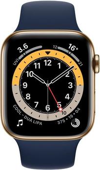 Apple Watch Series 6 LTE BGold Edelstahl 44mm Sportarmband Dunkelmarine