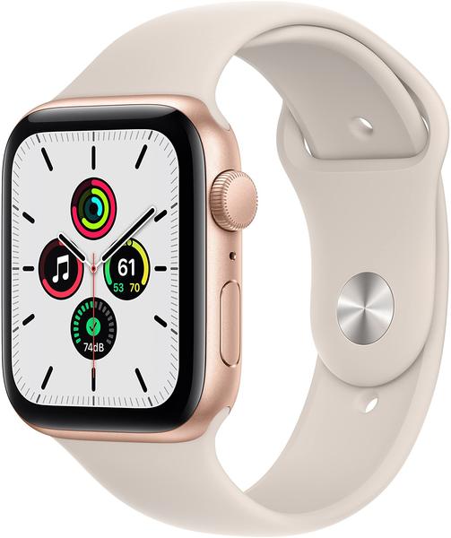 Apple Watch SE Gold 44mm Sport Band White