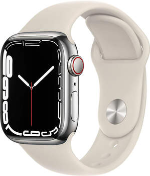 Apple Watch Series 7 4G 45mm Edelstahl Sportarmband Polarstern