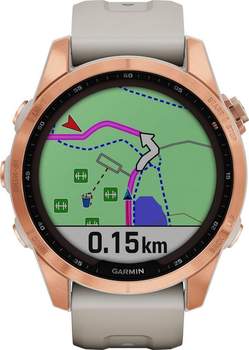 Garmin fēnix® 7S Solar Rose Gold with Light Sand Band – Garmin fēnix® 7S Solar Rose Gold with Light Sand Band: Eleganz trifft auf Funktionalität