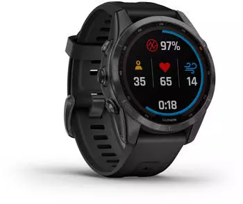 Garmin fēnix&reg; 7S Solar Slate Gray with Black Band