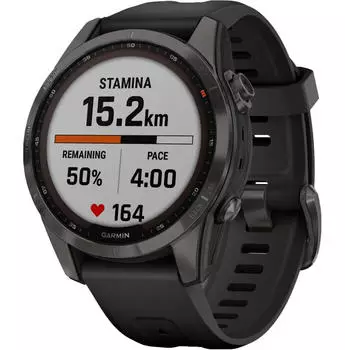 Garmin fēnix® 7S Sapphire Solar Carbon Grey Titanium with Black Band