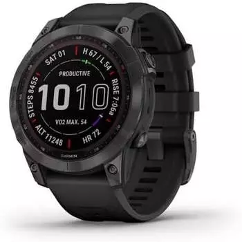 Garmin fēnix® 7 Sapphire Solar Slate Gray Titanium with Black Band – Vielseitigkeit und Design