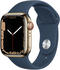 Apple Watch Series 7 4G 41mm Edelstahl gold Sportarmband Abyssblau