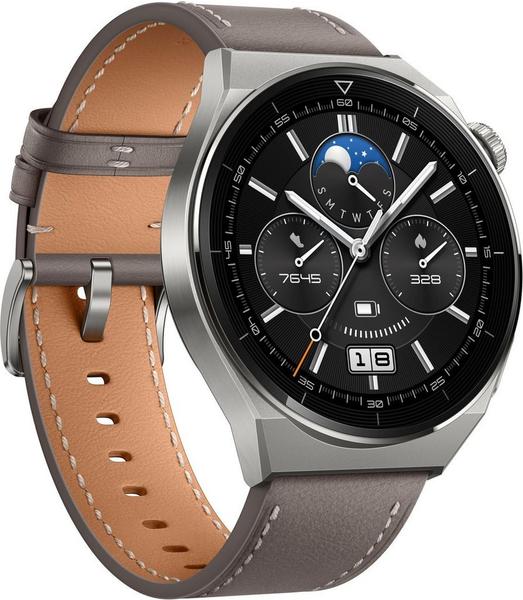 Huawei WATCH GT 3 Pro Titanium graues Lederarmband + Freebuds Pro Silver