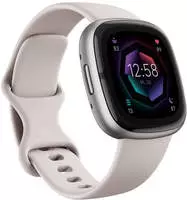 Fitbit Sense 2 Mondwei&szlig; / Aluminium in Platin Die Serviceabwicklung f&uuml;r die von
