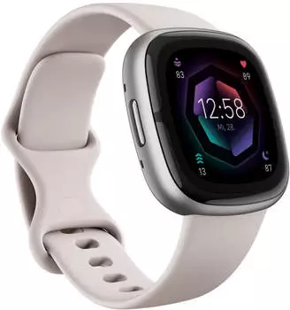 Fitbit Sense 2 Mondwei&szlig;/Aluminium in Platin