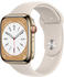 Apple Watch Series 8 4G 45mm Edelstahl Gold Sportarmband Polarstern