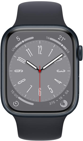 Apple Watch Series 8 4G 45mm Aluminium Mitternacht Sportarmband Mitternacht