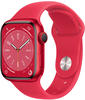 Apple MNP73NF/A, Apple Watch Series 8 41mm Rot (Rotes Silikon Armband)