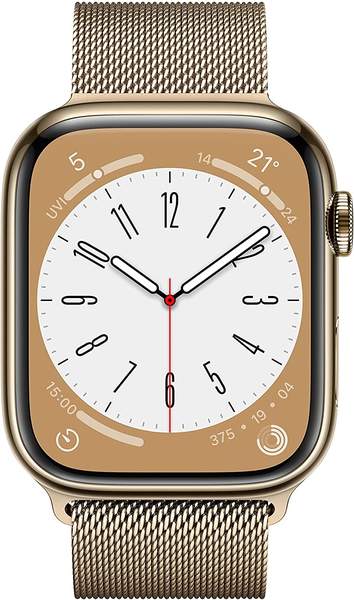 Apple Watch Series 8 4G 45mm Edelstahl Gold Milanaise Gold