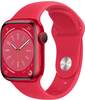 Apple MNP43NF/A, Apple Watch Series 8 45mm Rot (Rotes Silikon Armband)