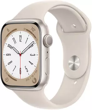 Apple Watch Series 8 GPS 45mm Aluminium Polarstern Sportarmband Polarstern
