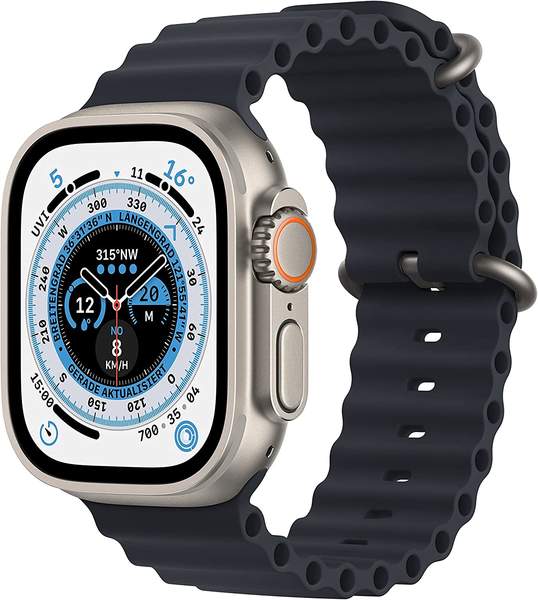 Tetsbericht Apple Watch Ultra Titan Ocean Armband Mitternacht