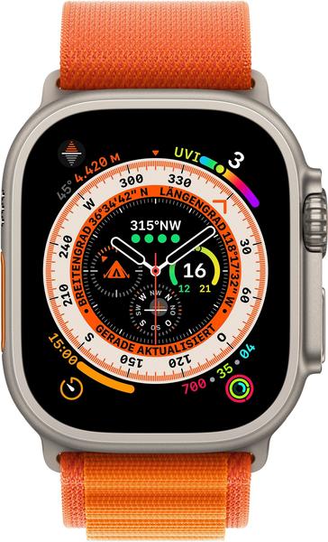 Apple Watch Ultra Titan Alpine Loop Orange Medium