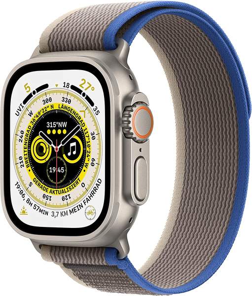 Apple Watch Ultra Titan Trail Loop Blau/Grau M/L