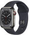 Apple Watch Series 8 4G 41mm Edelstahl Graphit Sportarmband Mitternacht