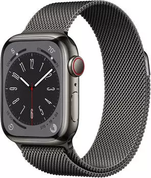 Apple Watch Series 8 4G 41mm Edelstahl Graphit Milanaise Graphit