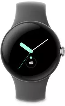 Google Pixel Watch 4G Polished Silver Sportarmband Charcoal – Google Pixel Watch 4G Polished Silver Sportarmband Charcoal, Standalone-Smartwatch mit umfangreichem Sensor-Set