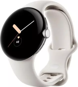 Google Pixel Watch 4G Polished Silver Sportarmband Chalc