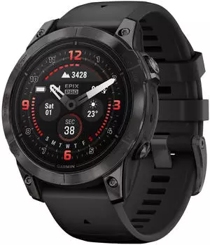 Garmin Epix™ Pro Gen 2 Sapphire 47mm Schwarz/Carbongrau Titan + Silikon-Armband