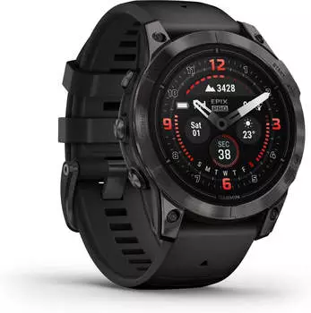 Garmin Epix™ Pro Gen 2 Sapphire 47mm Schwarz/Carbongrau Titan + Silikon-Armband – Umfassendes Gesundheits- und Fitness-Tracking für optimale Leistung