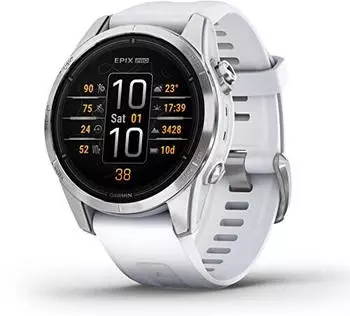 Garmin Epix&trade; Pro Gen 2 Standard 42mm Steinweiss/Silber + Silikon-Armband