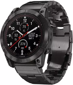 Garmin fēnix® 7X Pro Sapphire Solar Carbongrau Titan + Titan-Armband Schiefergrau