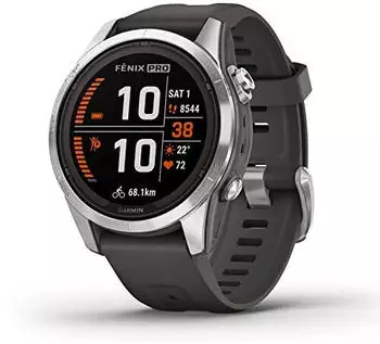 Garmin fēnix&reg; 7S Pro Solar Graphit/Edelstahl + Armband Graphit