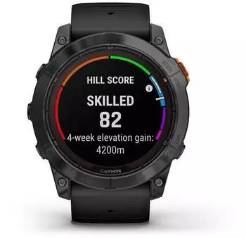 Garmin fēnix® 7X Pro Solar Schiefergrau + Armband Schwarz – Garmin fēnix 7X Pro Solar – Robuste Outdoor-Smartwatch mit Solarladung