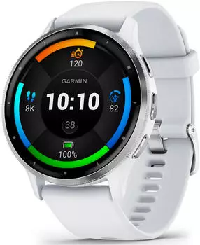 Garmin Venu 3 Steinweiss/Silber Silikon-Armband