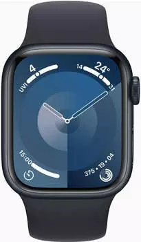 Apple Watch Series 9 GPS 41mm Aluminium Mitternacht Sportarmband Mitternacht S/M – Vielseitige Sport- und Gesundheitsfunktionen