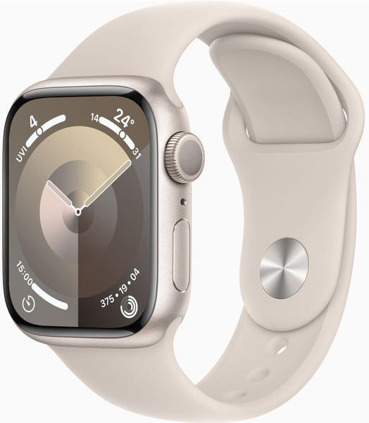 Tetsbericht Apple Watch Series 9 GPS 41mm Aluminium Polarstern Sportarmband Polarstern S/M