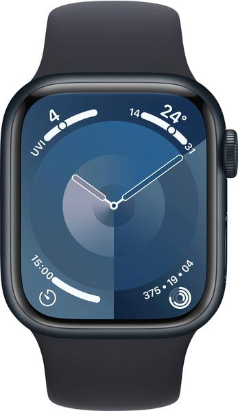 Apple Watch Series 9 GPS 41mm Aluminium Mitternacht Sportarmband Mitternacht M/L