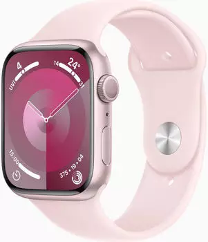 Apple Watch Series 9 GPS 45mm Aluminium Ros&eacute; Sportarmband Hellrosa M/L