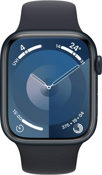 Apple Watch Series 9 GPS 45mm Aluminium Mitternacht Sportarmband Mitternacht S/M