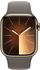 Apple Watch Series 9 4G 41mm Edelstahl Gold Sportarmband Tonbraun M/L