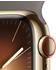 Apple Watch Series 9 4G 41mm Edelstahl Gold Sportarmband Tonbraun M/L