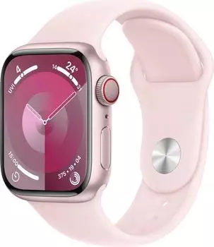 Apple Watch Series 9 4G 41mm Aluminium Ros&eacute; Sportarmband Hellrosa S/M