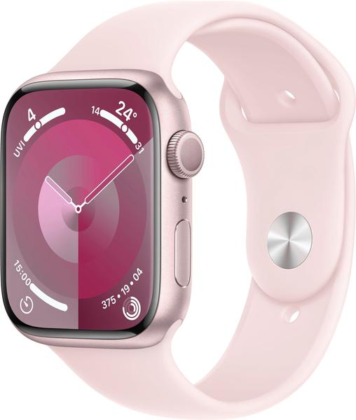 Tetsbericht Apple Watch Series 9 GPS 45mm Aluminium Rosé Sportarmband Hellrosa S/M