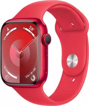 Apple Watch Series 9 GPS 45mm Aluminium PRODUCT(RED) Sportarmband PRODUCT(RED) S/M