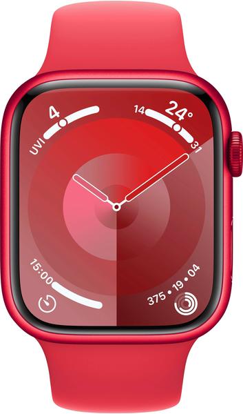 Apple Watch Series 9 GPS 45mm Aluminium PRODUCT(RED) Sportarmband PRODUCT(RED) S/M