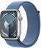 Apple Watch Series 9 GPS 45mm Aluminium Silber Sport Loop Winterblau
