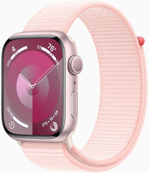 Apple Watch Series 9 GPS 45mm Aluminium Rosé Sport Loop Hellrosa