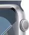 Apple Watch Series 9 GPS 45mm Aluminium Silber Sportarmband Sturmblau M/L